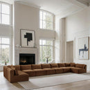  Manufacturer Color_Saddle -- Shaggy 233" Saddle Corduroy Performance Fabric Upholstered 9 pc Modular Sectional IMAGE 2