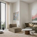  Manufacturer Color_Taupe -- Shaggy Taupe Corduroy Performance Fabric Upholstered Modular Armless Chair IMAGE 2