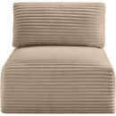  Manufacturer Color_Taupe -- Shaggy Taupe Corduroy Performance Fabric Upholstered Modular Armless Chair IMAGE 3