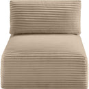 Manufacturer Color_Taupe -- Shaggy Taupe Corduroy Performance Fabric Upholstered Modular Armless Chair IMAGE 6