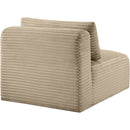  Manufacturer Color_Taupe -- Shaggy Taupe Corduroy Performance Fabric Upholstered Modular Armless Chair IMAGE 7