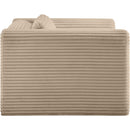 Meridian Shaggy Taupe Corduroy Performance Fabric Arm Chair IMAGE 4