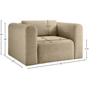  Manufacturer Color_Taupe -- Shaggy Taupe Corduroy Performance Fabric Upholstered Accent Chair IMAGE 9