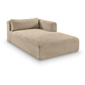  Manufacturer Color_Taupe -- Shaggy Taupe Corduroy Performance Fabric Upholstered Chaise Lounge IMAGE 1