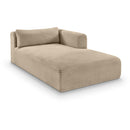 Meridian Shaggy Taupe Corduroy Performance Fabric Chaise IMAGE 1