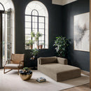  Manufacturer Color_Taupe -- Shaggy Taupe Corduroy Performance Fabric Upholstered Chaise Lounge IMAGE 2