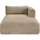  Manufacturer Color_Taupe -- Shaggy Taupe Corduroy Performance Fabric Upholstered Chaise Lounge IMAGE 3