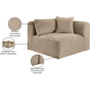 Manufacturer Color_Taupe -- Shaggy Taupe Corduroy Performance Fabric Upholstered Modular Corner Chair IMAGE 10