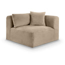  Manufacturer Color_Taupe -- Shaggy Taupe Corduroy Performance Fabric Upholstered Modular Corner Chair IMAGE 1