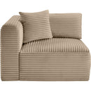  Manufacturer Color_Taupe -- Shaggy Taupe Corduroy Performance Fabric Upholstered Modular Corner Chair IMAGE 4