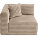  Manufacturer Color_Taupe -- Shaggy Taupe Corduroy Performance Fabric Upholstered Modular Corner Chair IMAGE 6