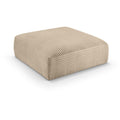  Manufacturer Color_Taupe -- Shaggy Taupe Corduroy Performance Fabric Upholstered Ottoman IMAGE 1
