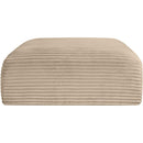  Manufacturer Color_Taupe -- Shaggy Taupe Corduroy Performance Fabric Upholstered Ottoman IMAGE 3