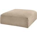  Manufacturer Color_Taupe -- Shaggy Taupe Corduroy Performance Fabric Upholstered Ottoman IMAGE 4