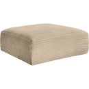Meridian Shaggy Taupe Corduroy Performance Fabric Ottoman IMAGE 5
