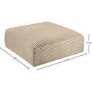  Manufacturer Color_Taupe -- Shaggy Taupe Corduroy Performance Fabric Upholstered Ottoman IMAGE 7
