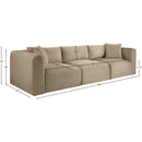  Manufacturer Color_Taupe -- Shaggy 109" Taupe Corduroy Performance Fabric Upholstered 3 pc Modular Sofa IMAGE 11