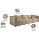  Manufacturer Color_Taupe -- Shaggy 109" Taupe Corduroy Performance Fabric Upholstered 3 pc Modular Sofa IMAGE 12