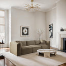  Manufacturer Color_Taupe -- Shaggy 109" Taupe Corduroy Performance Fabric Upholstered 3 pc Modular Sofa IMAGE 2