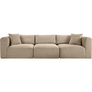  Manufacturer Color_Taupe -- Shaggy 109" Taupe Corduroy Performance Fabric Upholstered 3 pc Modular Sofa IMAGE 3