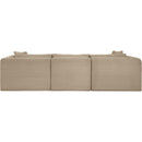  Manufacturer Color_Taupe -- Shaggy 109" Taupe Corduroy Performance Fabric Upholstered 3 pc Modular Sofa IMAGE 5