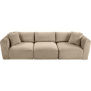  Manufacturer Color_Taupe -- Shaggy 109" Taupe Corduroy Performance Fabric Upholstered 3 pc Modular Sofa IMAGE 6