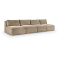  Manufacturer Color_Taupe -- Shaggy 124" Taupe Corduroy Performance Fabric Upholstered 4 pc Armless Modular Sofa IMAGE 1