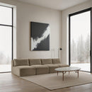  Manufacturer Color_Taupe -- Shaggy 124" Taupe Corduroy Performance Fabric Upholstered 4 pc Armless Modular Sofa IMAGE 2