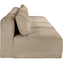  Manufacturer Color_Taupe -- Shaggy 124" Taupe Corduroy Performance Fabric Upholstered 4 pc Armless Modular Sofa IMAGE 4