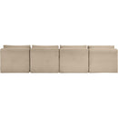  Manufacturer Color_Taupe -- Shaggy 124" Taupe Corduroy Performance Fabric Upholstered 4 pc Armless Modular Sofa IMAGE 5