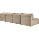  Manufacturer Color_Taupe -- Shaggy 124" Taupe Corduroy Performance Fabric Upholstered 4 pc Armless Modular Sofa IMAGE 7