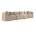 Manufacturer Color_Taupe -- Shaggy 140" Taupe Corduroy Performance Fabric Upholstered 4 pc Modular Sofa IMAGE 1