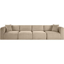  Manufacturer Color_Taupe -- Shaggy 140" Taupe Corduroy Performance Fabric Upholstered 4 pc Modular Sofa IMAGE 3