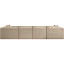  Manufacturer Color_Taupe -- Shaggy 140" Taupe Corduroy Performance Fabric Upholstered 4 pc Modular Sofa IMAGE 5