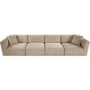  Manufacturer Color_Taupe -- Shaggy 140" Taupe Corduroy Performance Fabric Upholstered 4 pc Modular Sofa IMAGE 6