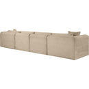  Manufacturer Color_Taupe -- Shaggy 140" Taupe Corduroy Performance Fabric Upholstered 4 pc Modular Sofa IMAGE 7