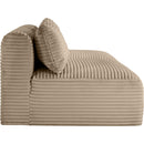  Manufacturer Color_Taupe -- Shaggy 62" Taupe Corduroy Performance Fabric Upholstered 2 pc Armless Modular Loveseat IMAGE 4