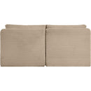  Manufacturer Color_Taupe -- Shaggy 62" Taupe Corduroy Performance Fabric Upholstered 2 pc Armless Modular Loveseat IMAGE 5