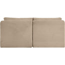 Meridian Shaggy Taupe Corduroy Performance Fabric Modular Sofa IMAGE 5