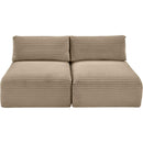 Meridian Shaggy Taupe Corduroy Performance Fabric Modular Sofa IMAGE 6
