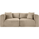  Manufacturer Color_Taupe -- Shaggy 78" Taupe Corduroy Performance Fabric Upholstered 2 pc Modular Loveseat IMAGE 3