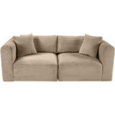 Manufacturer Color_Taupe -- Shaggy 78" Taupe Corduroy Performance Fabric Upholstered 2 pc Modular Loveseat IMAGE 6