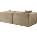  Manufacturer Color_Taupe -- Shaggy 78" Taupe Corduroy Performance Fabric Upholstered 2 pc Modular Loveseat IMAGE 7