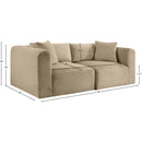  Manufacturer Color_Taupe -- Shaggy 78" Taupe Corduroy Performance Fabric Upholstered 2 pc Modular Loveseat IMAGE 9