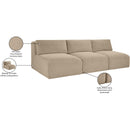  Manufacturer Color_Taupe -- Shaggy 93" Taupe Corduroy Performance Fabric Upholstered 3 pc Armless Modular Sofa IMAGE 11