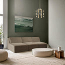  Manufacturer Color_Taupe -- Shaggy 93" Taupe Corduroy Performance Fabric Upholstered 3 pc Armless Modular Sofa IMAGE 2