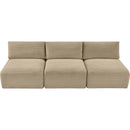  Manufacturer Color_Taupe -- Shaggy 93" Taupe Corduroy Performance Fabric Upholstered 3 pc Armless Modular Sofa IMAGE 6