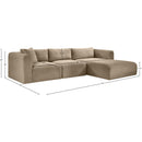  Manufacturer Color_Taupe -- Shaggy 114" Taupe Corduroy Performance Fabric Upholstered 3 pc Modular Sectional IMAGE 12