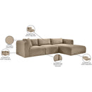  Manufacturer Color_Taupe -- Shaggy 114" Taupe Corduroy Performance Fabric Upholstered 3 pc Modular Sectional IMAGE 13