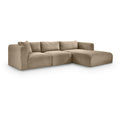  Manufacturer Color_Taupe -- Shaggy 114" Taupe Corduroy Performance Fabric Upholstered 3 pc Modular Sectional IMAGE 1